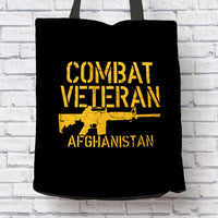 Load image into Gallery viewer, Designs by MyUtopia Shout Out:Combat Veteran Afghanistan Fabric Totebag Reusable Shopping Tote
