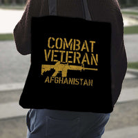 Load image into Gallery viewer, Designs by MyUtopia Shout Out:Combat Veteran Afghanistan Fabric Totebag Reusable Shopping Tote
