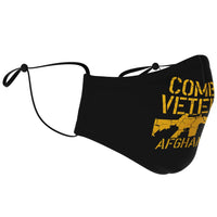 Load image into Gallery viewer, Designs by MyUtopia Shout Out:Combat Veteran Afghanistan Fitted Face Mask with Adjustable Ear Loops
