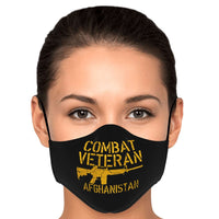 Load image into Gallery viewer, Designs by MyUtopia Shout Out:Combat Veteran Afghanistan Fitted Face Mask with Adjustable Ear Loops
