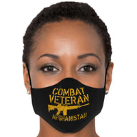 Load image into Gallery viewer, Designs by MyUtopia Shout Out:Combat Veteran Afghanistan Fitted Face Mask with Adjustable Ear Loops
