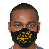 Load image into Gallery viewer, Designs by MyUtopia Shout Out:Combat Veteran Afghanistan Fitted Face Mask with Adjustable Ear Loops
