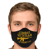 Load image into Gallery viewer, Designs by MyUtopia Shout Out:Combat Veteran Afghanistan Fitted Face Mask with Adjustable Ear Loops
