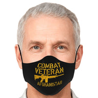 Load image into Gallery viewer, Designs by MyUtopia Shout Out:Combat Veteran Afghanistan Fitted Face Mask with Adjustable Ear Loops
