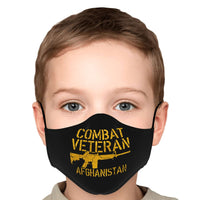 Load image into Gallery viewer, Designs by MyUtopia Shout Out:Combat Veteran Afghanistan Fitted Face Mask with Adjustable Ear Loops
