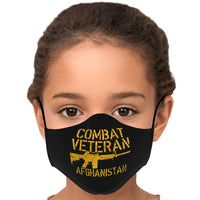 Load image into Gallery viewer, Designs by MyUtopia Shout Out:Combat Veteran Afghanistan Fitted Face Mask with Adjustable Ear Loops
