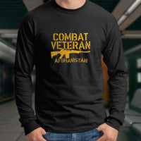 Load image into Gallery viewer, Designs by MyUtopia Shout Out:Combat Veteran Afghanistan Long Sleeve Ultra Cotton T-Shirt
