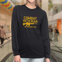 Load image into Gallery viewer, Designs by MyUtopia Shout Out:Combat Veteran Afghanistan Long Sleeve Ultra Cotton T-Shirt
