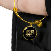 Load image into Gallery viewer, Designs by MyUtopia Shout Out:Combat Veteran Afghanistan Personalized Engravable Keepsake Bangle Bracelet
