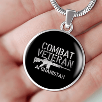 Load image into Gallery viewer, Designs by MyUtopia Shout Out:Combat Veteran Afghanistan Personalized Engravable Keepsake Necklace
