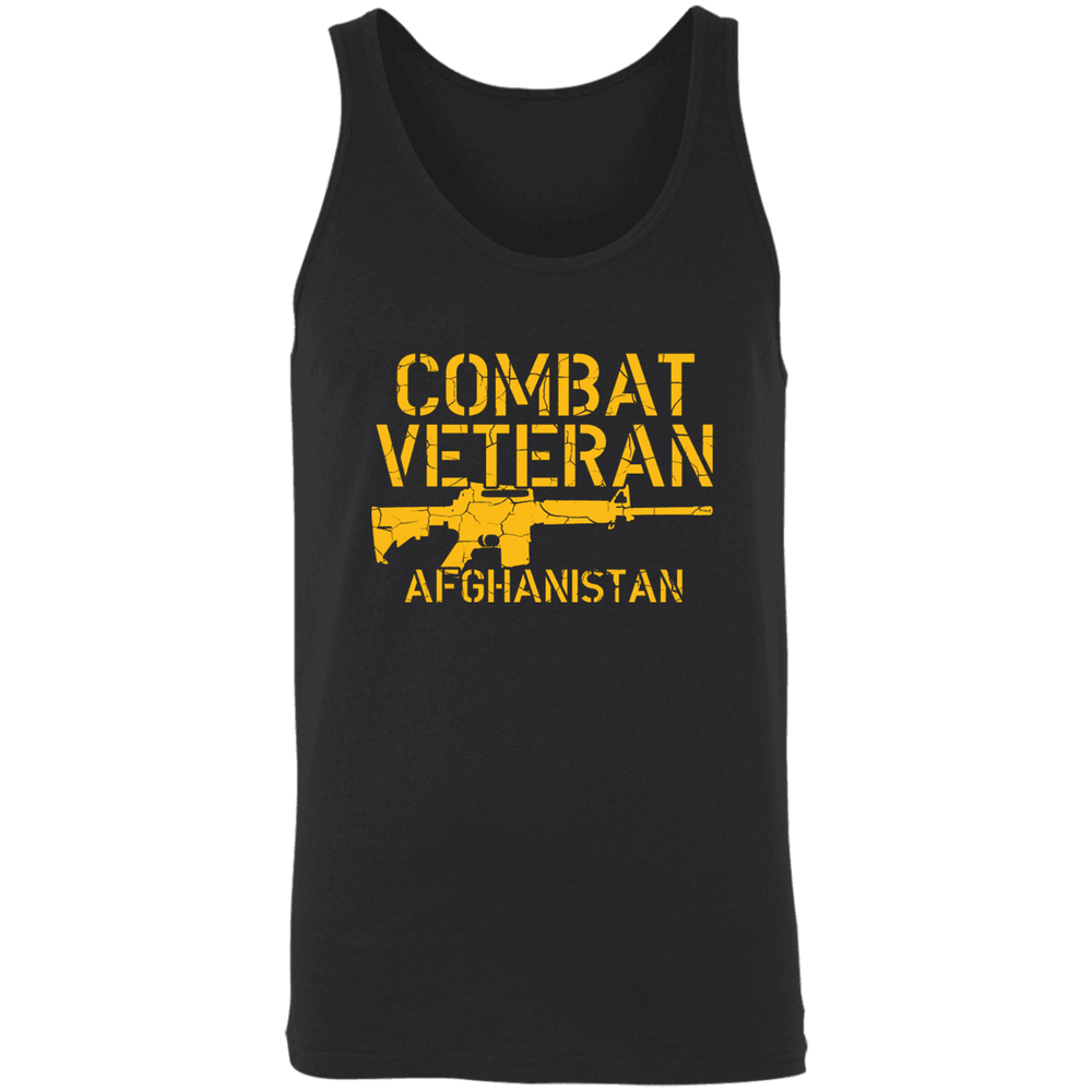 Designs by MyUtopia Shout Out:Combat Veteran Afghanistan Unisex Tank,Black / X-Small,Tank Tops