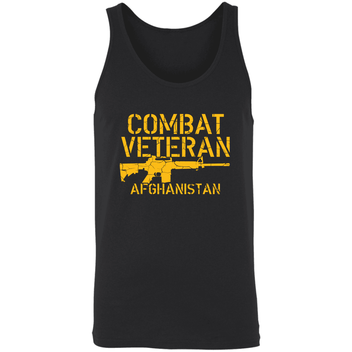 Designs by MyUtopia Shout Out:Combat Veteran Afghanistan Unisex Tank,Black / X-Small,Tank Tops