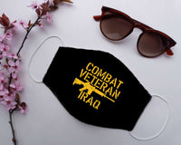 Load image into Gallery viewer, Designs by MyUtopia Shout Out:Combat Veteran Iraq Adult Fabric Face Mask with Elastic Ear Loops
