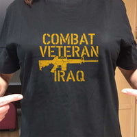 Load image into Gallery viewer, Designs by MyUtopia Shout Out:Combat Veteran Iraq Adult Unisex T-Shirt

