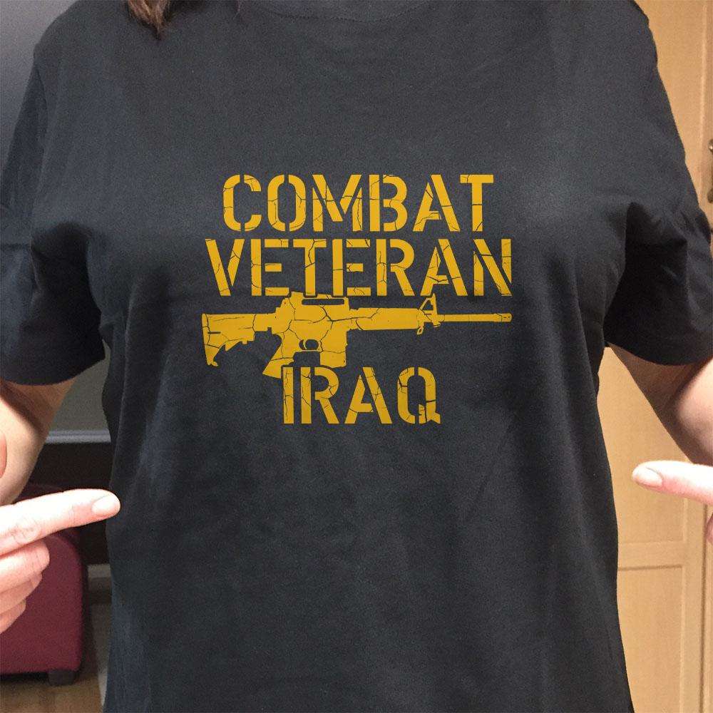 Designs by MyUtopia Shout Out:Combat Veteran Iraq Adult Unisex T-Shirt