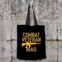 Load image into Gallery viewer, Designs by MyUtopia Shout Out:Combat Veteran Iraq Fabric Totebag Reusable Shopping Tote
