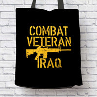 Load image into Gallery viewer, Designs by MyUtopia Shout Out:Combat Veteran Iraq Fabric Totebag Reusable Shopping Tote
