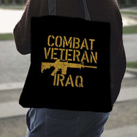 Load image into Gallery viewer, Designs by MyUtopia Shout Out:Combat Veteran Iraq Fabric Totebag Reusable Shopping Tote
