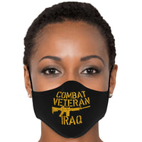 Load image into Gallery viewer, Designs by MyUtopia Shout Out:Combat Veteran Iraq Fitted Face Mask Adjustable Ear Loops
