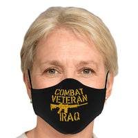 Load image into Gallery viewer, Designs by MyUtopia Shout Out:Combat Veteran Iraq Fitted Face Mask Adjustable Ear Loops

