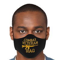 Load image into Gallery viewer, Designs by MyUtopia Shout Out:Combat Veteran Iraq Fitted Face Mask Adjustable Ear Loops
