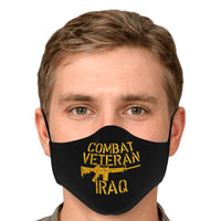 Load image into Gallery viewer, Designs by MyUtopia Shout Out:Combat Veteran Iraq Fitted Face Mask Adjustable Ear Loops
