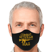 Load image into Gallery viewer, Designs by MyUtopia Shout Out:Combat Veteran Iraq Fitted Face Mask Adjustable Ear Loops
