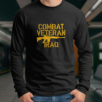 Load image into Gallery viewer, Designs by MyUtopia Shout Out:Combat Veteran Iraq Long Sleeve Ultra Cotton T-Shirt

