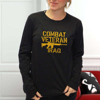 Load image into Gallery viewer, Designs by MyUtopia Shout Out:Combat Veteran Iraq Long Sleeve Ultra Cotton T-Shirt
