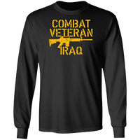 Load image into Gallery viewer, Designs by MyUtopia Shout Out:Combat Veteran Iraq Long Sleeve Ultra Cotton T-Shirt,S / Black,Long Sleeve T-Shirts

