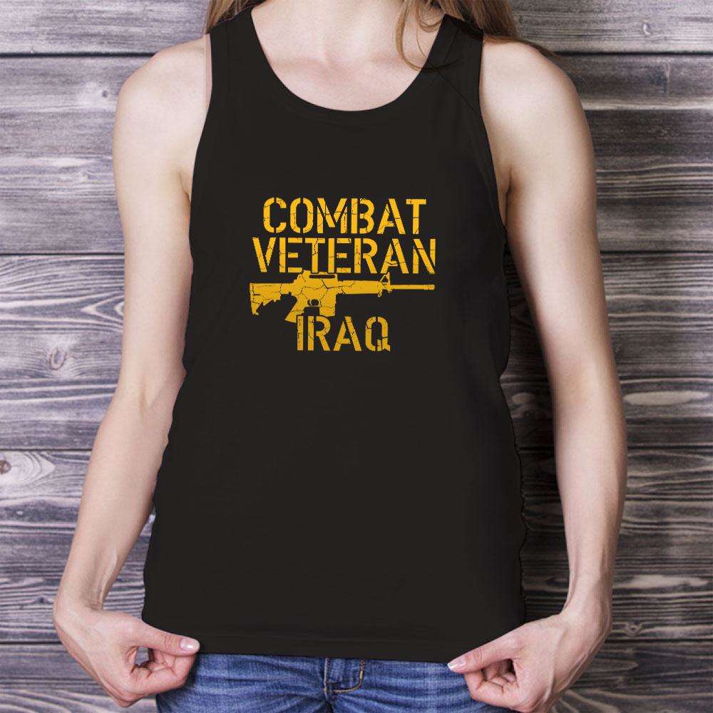 Designs by MyUtopia Shout Out:Combat Veteran Iraq Unisex Tank