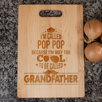 Load image into Gallery viewer, Designs by MyUtopia Shout Out:Cool Grandpa Personalized with Nickname Engraved Maple Cutting Board
