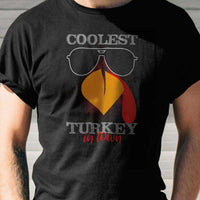Load image into Gallery viewer, Designs by MyUtopia Shout Out:Coolest Turkey In Town Adult Unisex Cotton Short Sleeve T-Shirt
