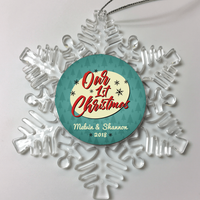 Load image into Gallery viewer, Designs by MyUtopia Shout Out:Couple First Christmas Personalized Ornament,Christmas Snow Flake,Personalized Christmas Ornament
