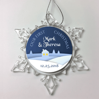 Load image into Gallery viewer, Designs by MyUtopia Shout Out:Couple First Christmas Together Personalized Ornament,Christmas Snow Crystal,Personalized Christmas Ornament
