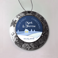 Load image into Gallery viewer, Designs by MyUtopia Shout Out:Couple First Christmas Together Personalized Ornament,Christmas Round Ornament,Personalized Christmas Ornament
