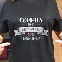 Load image into Gallery viewer, Designs by MyUtopia Shout Out:Couples That Fart Together Stay Together Valentines Day Humor Adult Unisex T-Shirt
