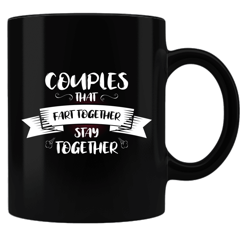 Designs by MyUtopia Shout Out:Couples That Fart Together Valentines Day Gift Humor Ceramic Black Coffee Mug,Default Title,Ceramic Coffee Mug
