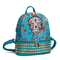 Load image into Gallery viewer, Designs by MyUtopia Shout Out:Cowgirl Trendy Day of the Dead Purse Sugar Skull Bag Studded Fashion Backpack
