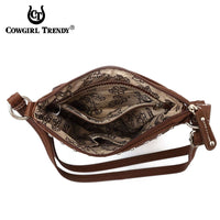 Load image into Gallery viewer, Designs by MyUtopia Shout Out:Cowgirl Trendy Mark 10:27 Bible Verse Cross Messenger Crossbody Conceal Carry Bag
