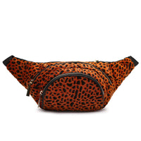 Load image into Gallery viewer, Designs by MyUtopia Shout Out:Cowgirl Trendy Soft Leopard Fanny Pack Waist Fashion Hip Bag Fuzzy Belt Bag,Orange,Belt Bag
