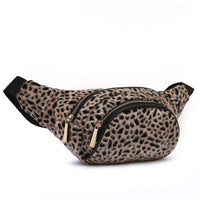 Load image into Gallery viewer, Designs by MyUtopia Shout Out:Cowgirl Trendy Soft Leopard Fanny Pack Waist Fashion Hip Bag Fuzzy Belt Bag
