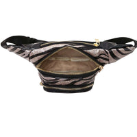 Load image into Gallery viewer, Designs by MyUtopia Shout Out:Cowgirl Trendy Sparkling Zebra Stripe Fanny Pack Waist Fashion Hip Bag Glitter Belt Bag
