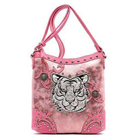 Load image into Gallery viewer, Designs by MyUtopia Shout Out:Cowgirl Trendy White Tiger Face Faux Leather Crossbody Bag,Pink,Cross-Body Purse
