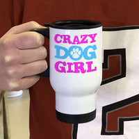 Load image into Gallery viewer, Designs by MyUtopia Shout Out:Crazy Dog Girl 14 oz Stainless Steel Travel Coffee Mug w. Twist Close Lid
