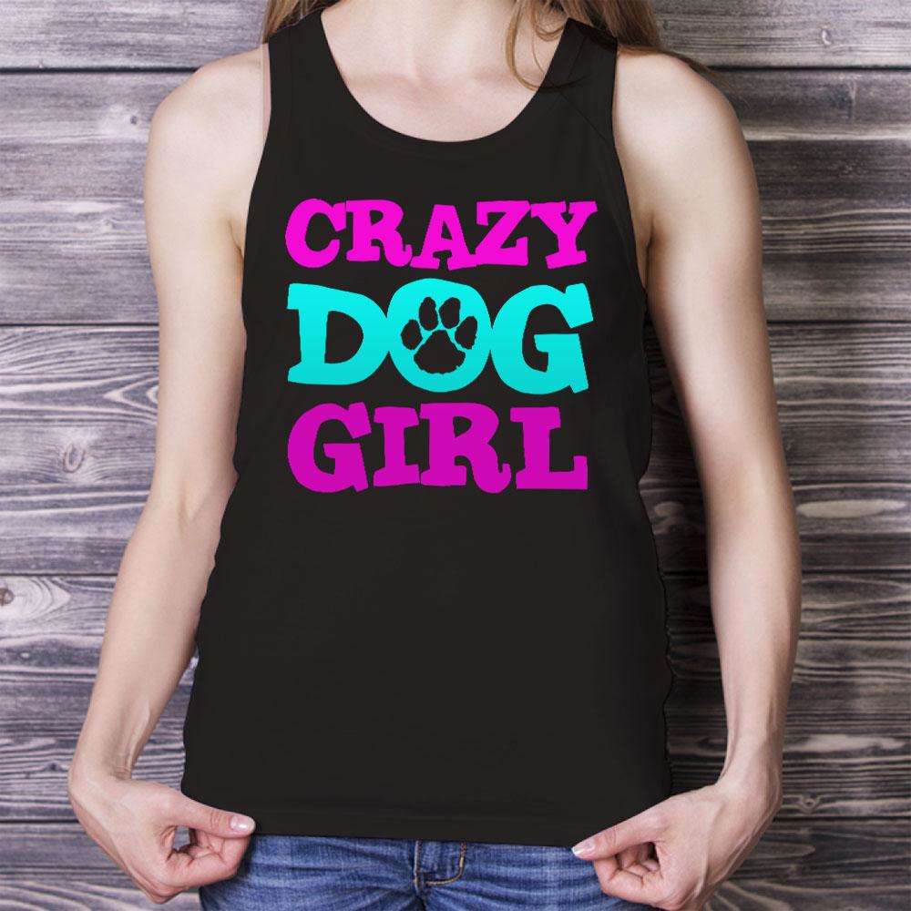Designs by MyUtopia Shout Out:Crazy Dog Girl Bella + Canvas Flowy Racerback Tank Top