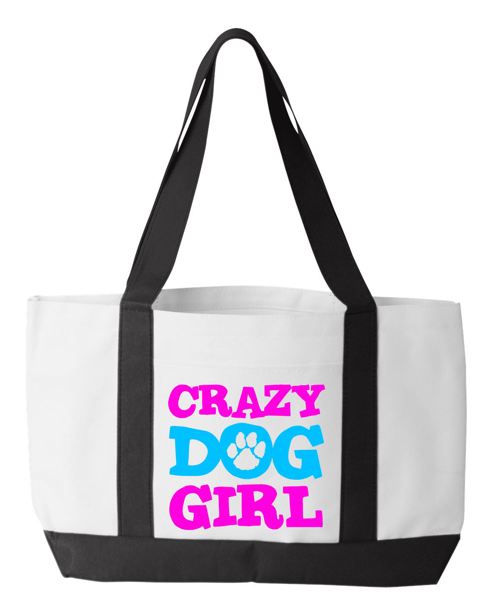 Designs by MyUtopia Shout Out:Crazy Dog Girl Canvas Totebag Gym / Beach / Pool Gear Bag,Default Title,Gym Totebag