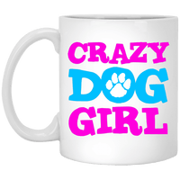 Load image into Gallery viewer, Designs by MyUtopia Shout Out:Crazy Dog Girl Ceramic Coffee Cup,11 oz / White,Coffee Cup
