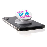 Load image into Gallery viewer, Designs by MyUtopia Shout Out:Crazy Dog Girl Hinged Phone Grip and Stand for Smartphones and Tablets
