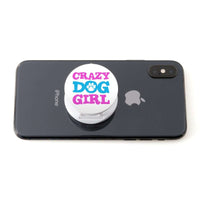 Load image into Gallery viewer, Designs by MyUtopia Shout Out:Crazy Dog Girl Hinged Phone Grip and Stand for Smartphones and Tablets
